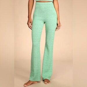 Lulus Sweater Lounge Pants wide leg Simply Cozy Light Green